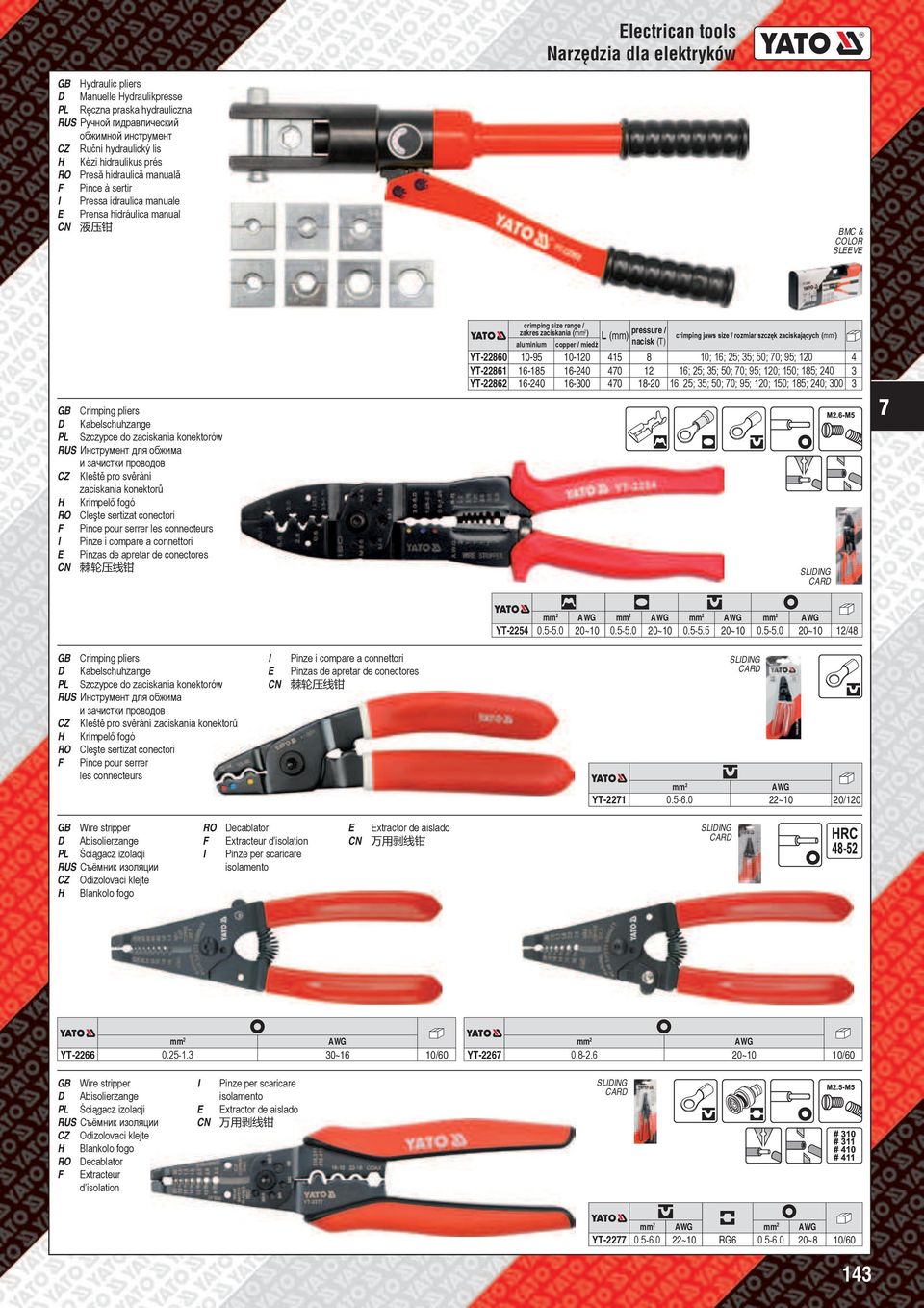 10-120 16-240 16-300 pressure / nacisk (T) 415 40 40 crimping jaws size / rozmiar szczęk zaciskających () 8 10; 16; 25; 35; 50; 0; 95; 120 4 12 16; 25; 35; 50; 0; 95; 120; 150; 185; 240 3 18-20 16;