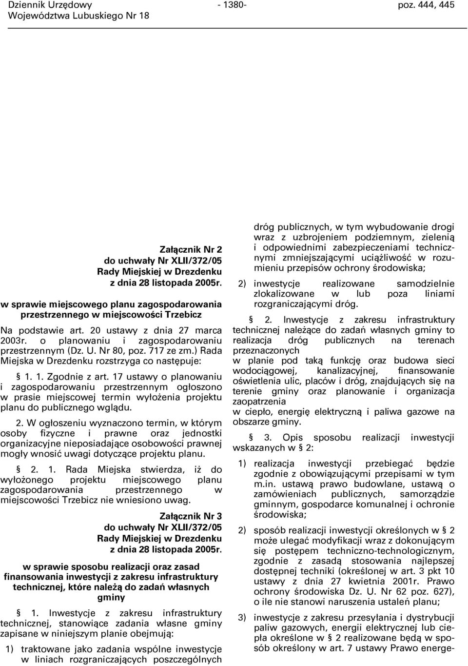17 ustawy o planowaniu i zagospodarowaniu przestrzennym ogłoszono w prasie miejscowej termin wyłożenia projektu planu do publicznego wglądu. 2.