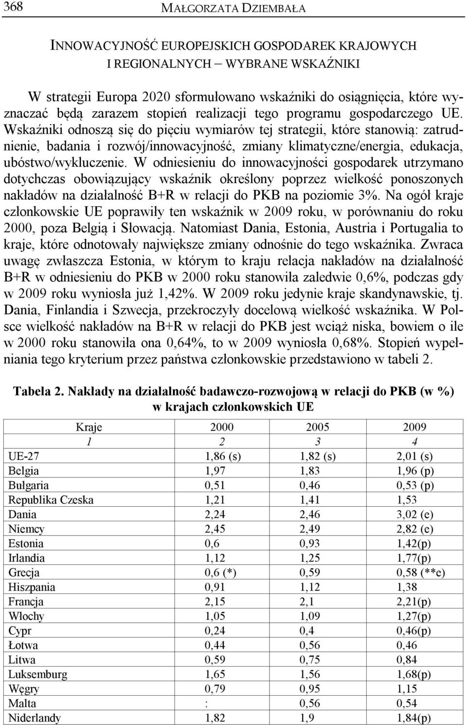 Wskaźniki odnoszą się do pięciu wymiarów tej strategii, które stanowią: zatrudnienie, badania i rozwój/innowacyjność, zmiany klimatyczne/energia, edukacja, ubóstwo/wykluczenie.