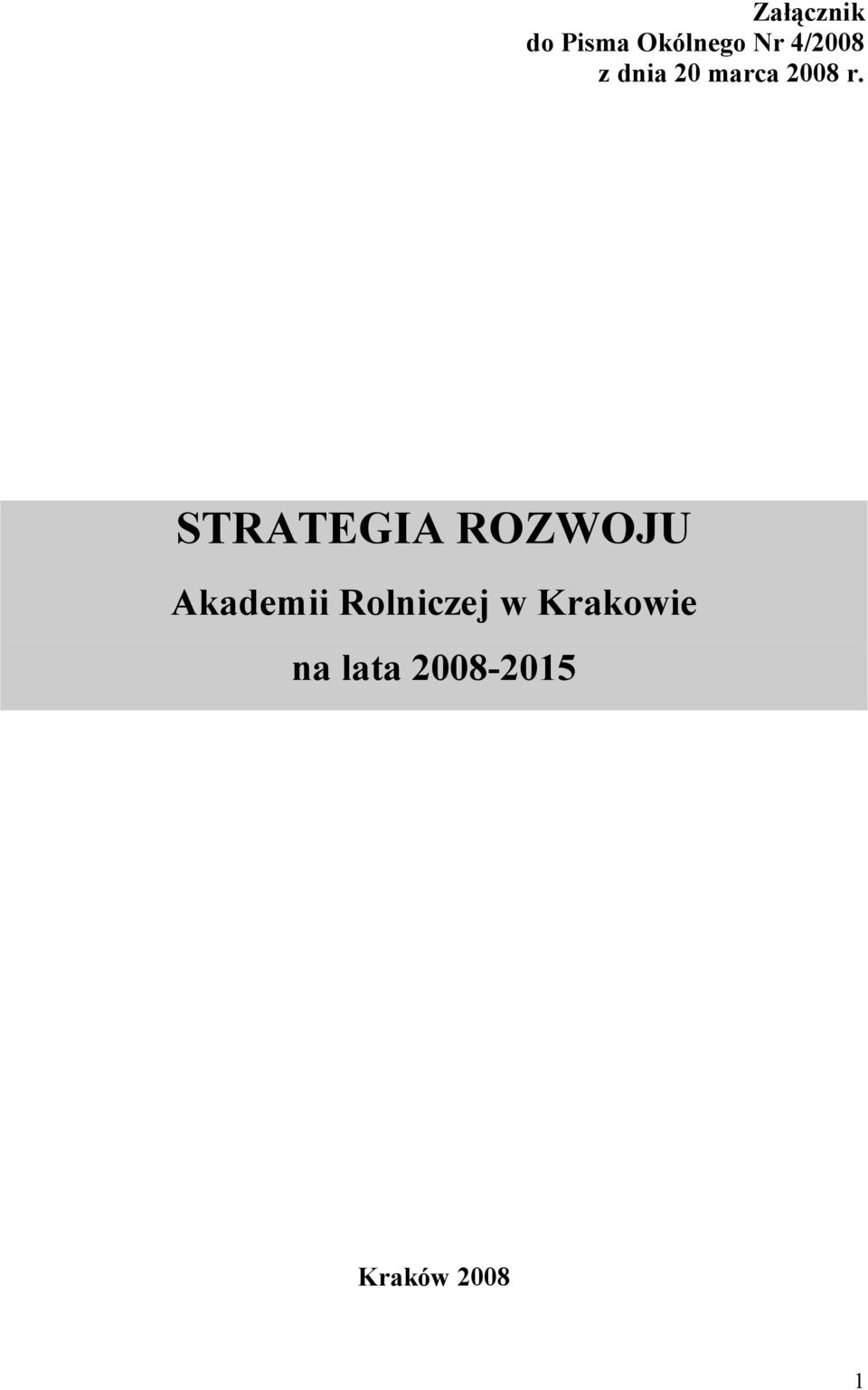 STRATEGIA ROZWOJU Akademii