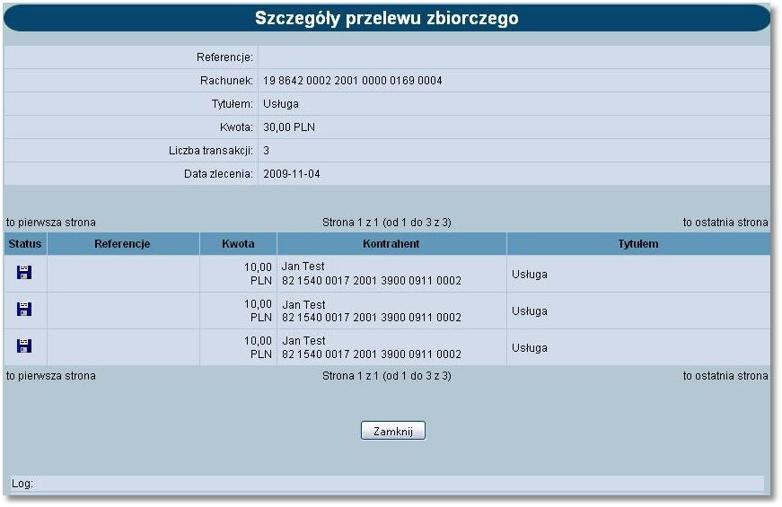 Rozdział 12 Przelewy zbiorcze Zdefiniować referencje własne klienta, pole nie jest wymagane, Wybrać z dostępnej listy rachunek, z którego zostanie zrealizowana dyspozycja przelewu zbiorczego,