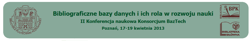 Marzena Marcinek Biblioteka Politechniki Krakowskiej Zasoby polskich bibliotek w multiwyszukiwarkach i serwisach indeksujących publikacje naukowe Marzena Marcinek - kierownik Oddziału Informacji