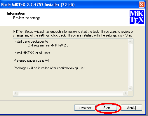 Instalacja MiKTeX 2.9 6.