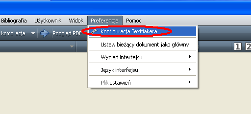 Konfiguracja TeXMakera 5.