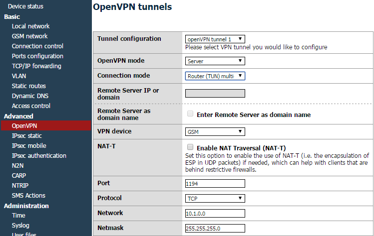 5. Przechodzimy do zakładki OpenVPN.