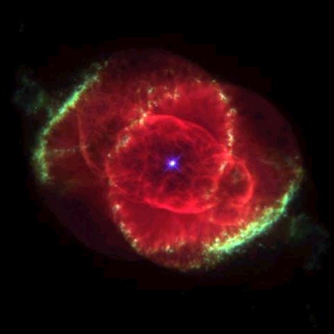 Mgławica planetarna NGC 6543 znana jako Kocie Oko Odległa o 3 tys. lat św.