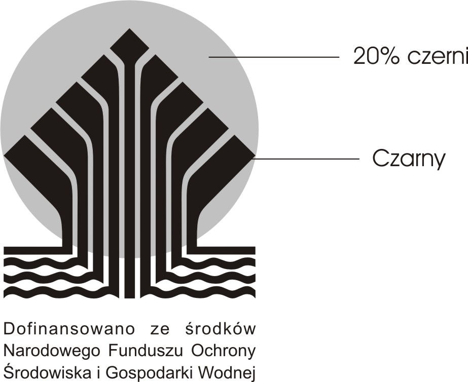 Reprodukcja w skali szarości powinna zachować wszystkie procentowe proporcje znaku opisane powyŝej.