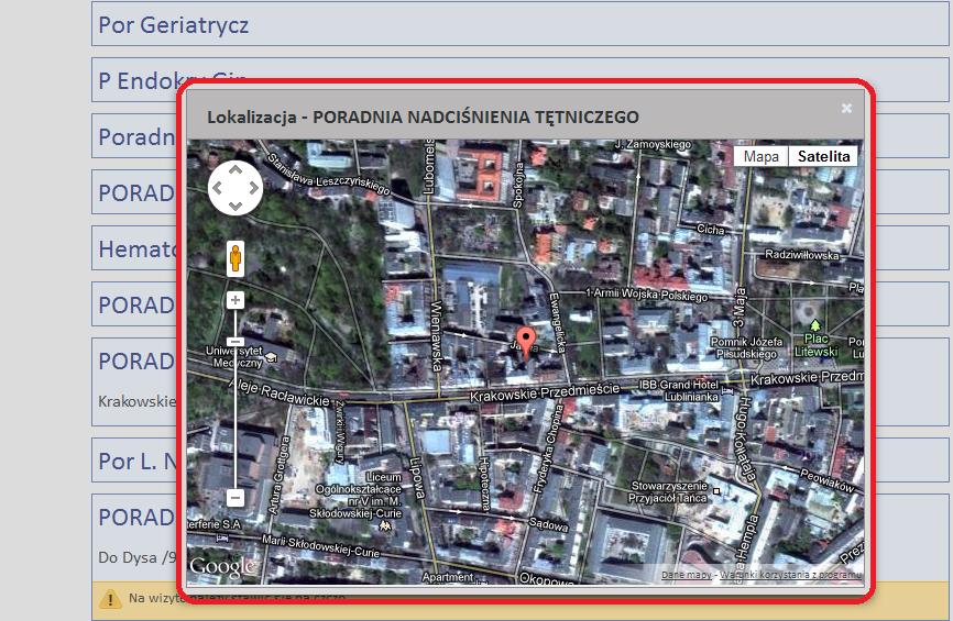 Widok mapy: Rysunek 5 Mapa w aplikacji Google Maps 2.1.3.