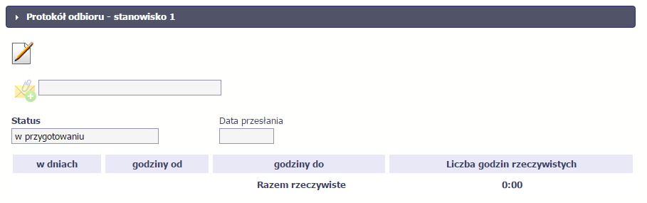 System prezentuje następujące funkcje: Inicjuj dane Za pomocą tej funkcji możesz zainicjować dane okresami z sekcji Planowany czas pracy. Zainicjowane dane można edytować.