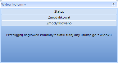 Wyczyść Sortowanie służy do wyczyszczenia filtrów i przywrócenia pierwotnej listy wyników, Formatowanie warunkowe (szczegółowo opisane niżej), Wybór kolumny po kliknięciu w tę opcję pojawi się nowe