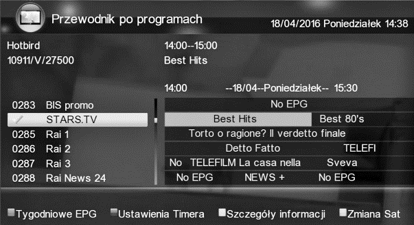 Nawigacja w menu odbywa się za pośrednictwem przycisków funkcyjnych opisanych w dolnej części menu. Formaty odtwarzanych plików: Filmy: 3GP, *.AVI,*.MKV, *.MP4, *.MOV, *.MPG, *.TS, *.M2TS, *.DAT, *.