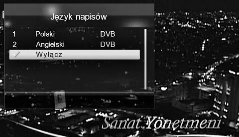 Info informacje o oglądanym programie Opcja menu pozwalająca na wyświetlenie aktualnych