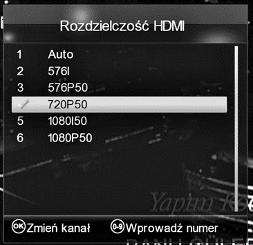 Zmiana rozdzielczości HDMI na pilocie wciścni HDMI Wybór kanałów: satelitarnych, naziemnych, wszystkich Na pilocie wciśnij SAT Automatyczne wyłączenie Zgodnie z wymogami Unii Europejskiej, każdy