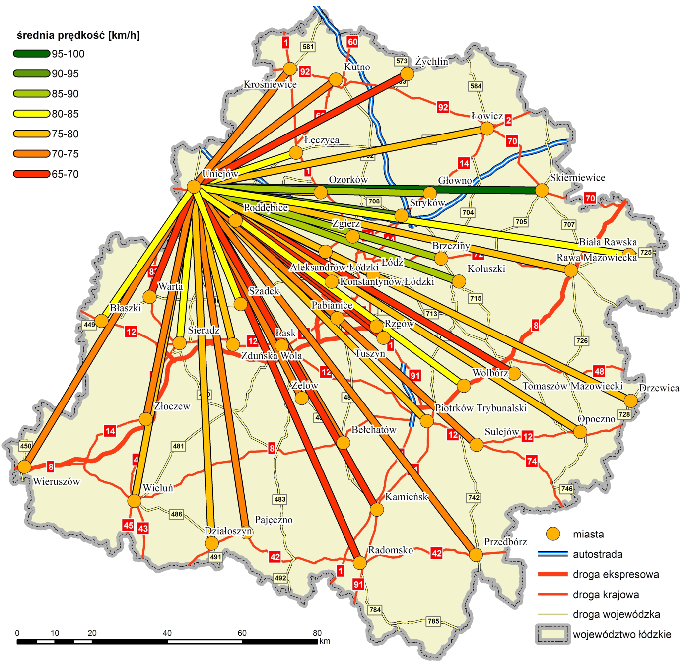 170 Szymon Wiśniewski Wskaźnik sprawności transportowo-osadniczej posiada następującą formułę.