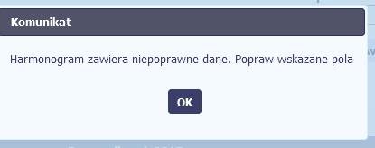 Po uzupełnieniu całej tabeli, przed wysłaniem go do instytucji musisz go zapisać. W tym celu, wybierz funkcję Zapisz znajdującą się nad tabelą.