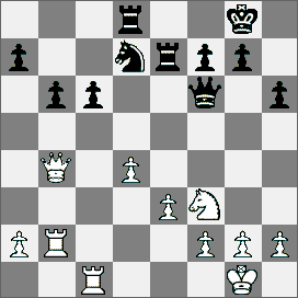 491.Gambit hetmański [D57] Moskwa 1949 1950 Keller (NRD) Gresser (USA) 1.d4 Sf6 2.c4 e6 3.Sc3 d5 4.Gg5 Ge7 5.e3 0 0 6.Sf3 h6 7.Gh4 Se4 8.Ge7 He7 9.cd5 Sc3 10.bc3 ed5 11.Hb3 Hd6 12.c4 dc4 13.