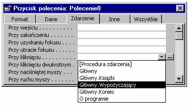 54 Wprowadzenie do projektowania baz danych Akcja Zakończ posiada tylko jeden atrybut Opcje. Opcje określają co się stanie z nie zapisanymi obiektami po zakończeniu pracy z programem Microsoft Access.