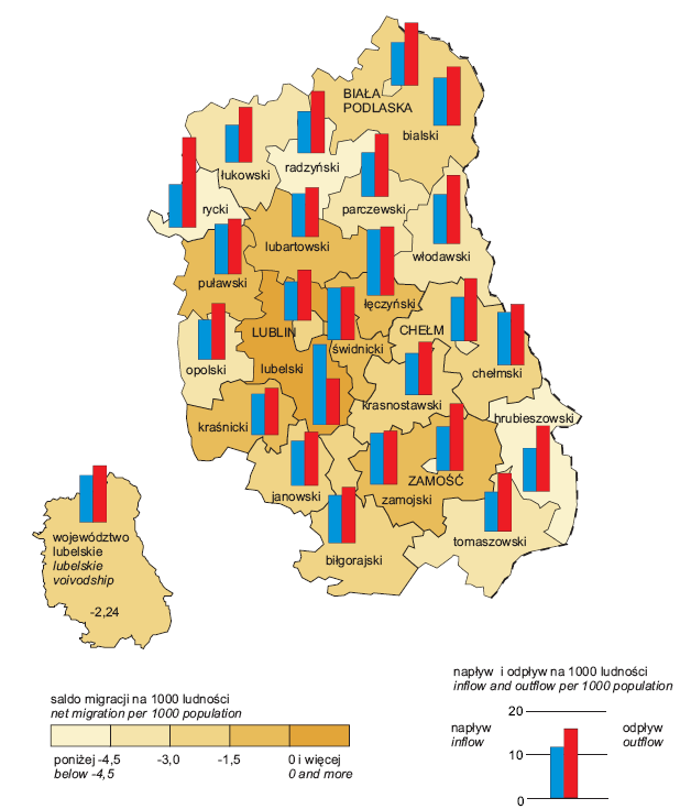 Ryc. 9. Saldo migracji w województwie lubelskim Źródło: http://www.stat.gov.pl/cps/rde/xbcr/lublin/assets_04w_06pow_wyk.