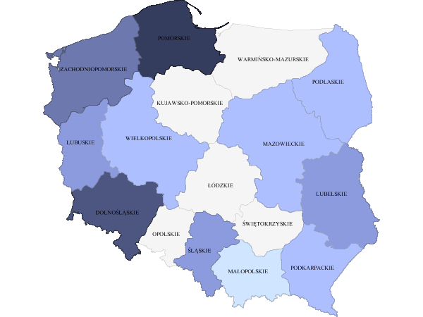 Rodzaj Zezwolenia na nabycie lokali mieszkalnych i użytkowych (powierzchnia lokali wg województw) Województwo Osoba Fizyczna Powierzchnia m2 DOLNOŚLĄSKIE 626,68 LUBELSKIE 304,42 LUBUSKIE 200,43