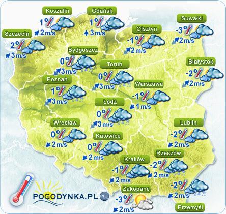 na głównych rzekach Polski Prognoza pogody dla