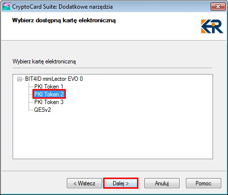 ODZNACZENIE OPCJI "WŁĄCZ CCMONITOR" Jeśli na karcie znajduje się już zainstalowany certyfikat innego dostawcy, zajmując przy tym Token 1, należy w pierwszej kolejności przejść proces importu