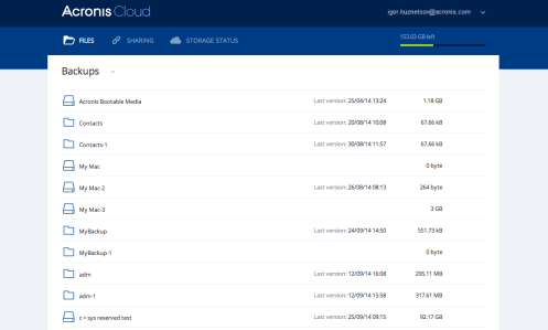 4.4 Odzyskiwanie plików z magazynu Acronis Cloud Wybrane pliki i foldery można odzyskać z kopii zapasowej online przechowywanej w magazynie Acronis Cloud.