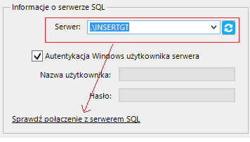 W oknie Parametry połączenia do Nexo (Rys.