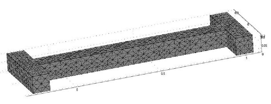 Wymiary: h= 1,4 m a= 0,4 m b= 0,1 m c=0,1 m grubość= 0,1 m Właściwości: E Współczynnik Poissona v Stal węglowa 2*10 11 0,33 7850 Stop aluminium 7*10 10 0,33 2700