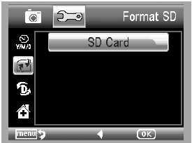 2) Ustaw tryb daty: RR/MM/DD, DD/MM/RR, lub MM/DD/RR. 5.2.5 Format SD W menu