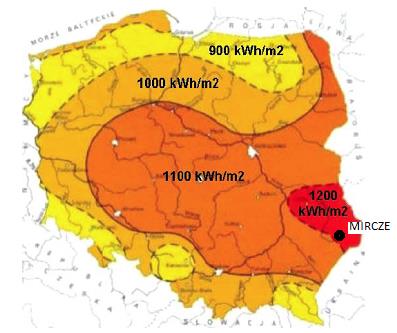 Średnia roczna temperatura powietrza dla gminy Mircze Źródło: opracowanie własne na podstawie: www.imgw.