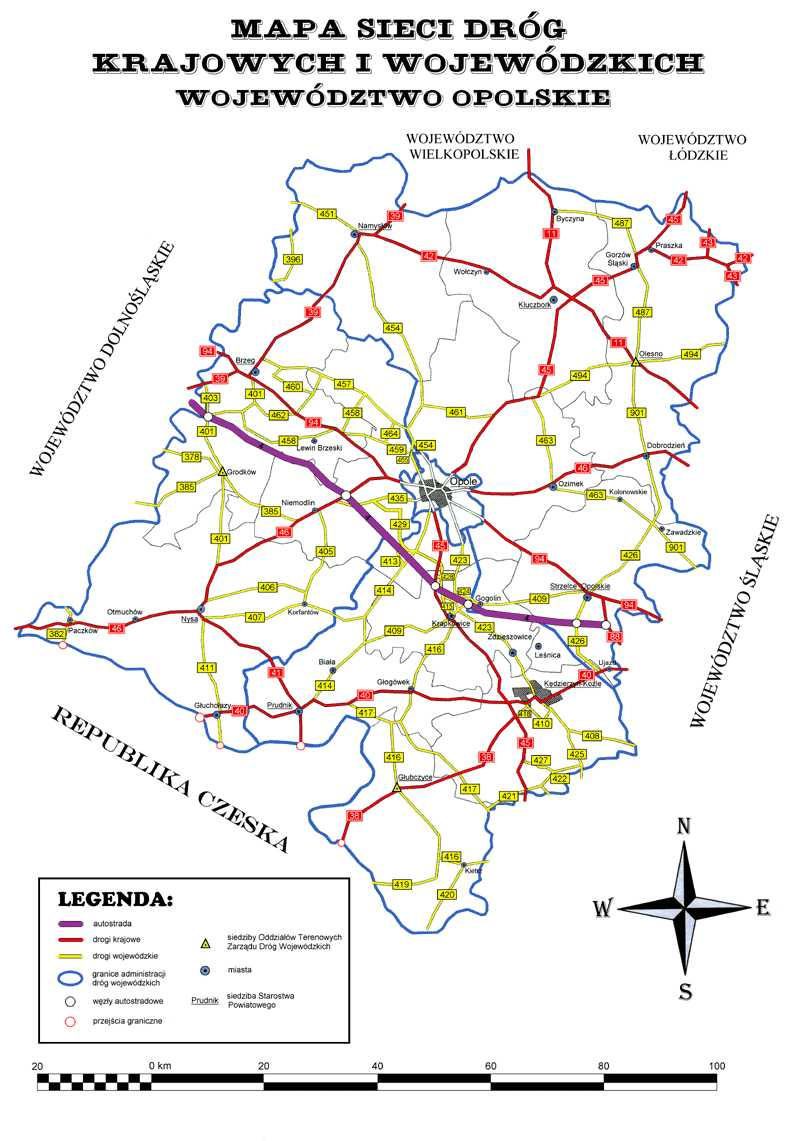 Mapa 1 Mapa sieci dróg