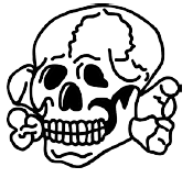 SS/Totenkopf Jest to skrót nazwy Schutzstaffel paramilitarnej organizacji, wspierającej działania armii niemieckiej podczas II Wojny Światowej.