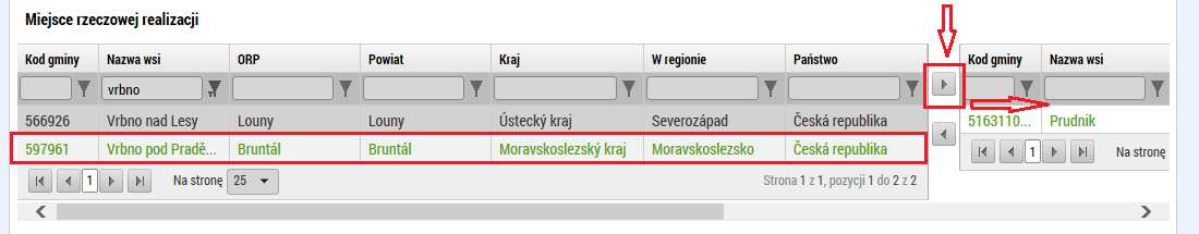 Obszar oddziaływania W obszarze oddziaływania, lokalizację wybieramy w taki sam sposób jak w Miejscu rzeczowej realizacji.