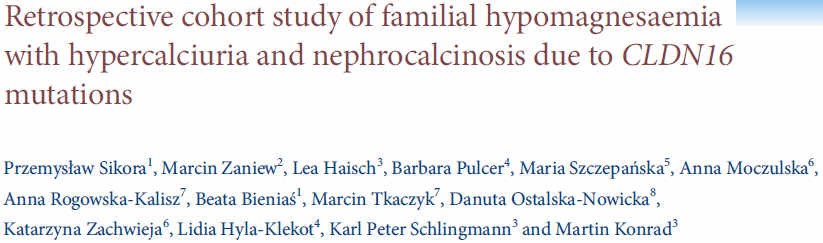 Grupa badana - n=25 dzieci z FHHNC CLDN16 (Leu151Phe), najczęstsza mutacja w Polsce.