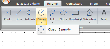 Rozpoczynamy pracę 3.2.2. Powtarzanie polecenia Rys. 62 Przykładowe rozwijalne ikony programu Użyte ostatnio polecenie można powtórzyć bez potrzeby jego ponownego wyboru.