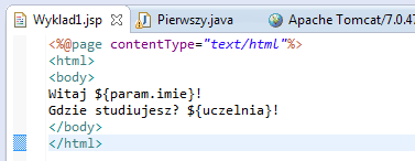 JSP EL Przykład Wyklad1.