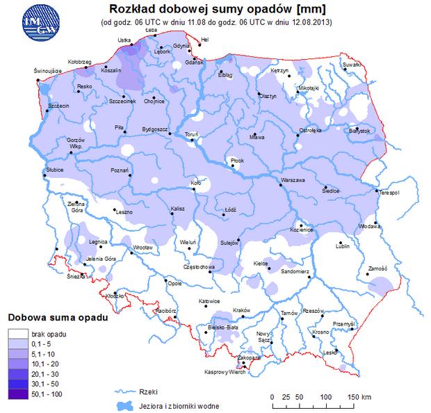 rzekach Polski Prognoza pogody dla Polski
