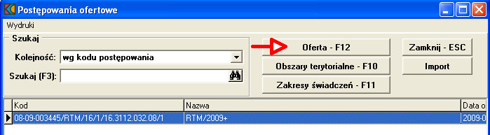klawisza Otwórz rozpoczyna się import.