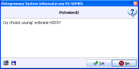 INSTRUKCJA Jeżeli historia zdrowia i choroby została podpisana elektronicznie, wówczas nie jest możliwe jej usunięcie. Po użyciu przycisku Tak, zostanie wyświetlone okno z komunikatem:!