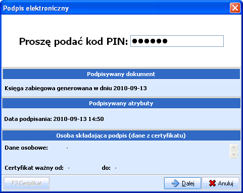 Etapy procesu składania podpisu elektronicznego z oznakowaniem dokumentu kwalifikowanym znacznikiem czasu oraz archiwizacja dokumentu, zostały przedstawione w podrozdziale 3.1.