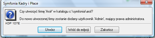 Podstawy obsługi programu - Kadry i płace Symfonia 1. Zakładanie nowej firmy Po włączeniu komputera i uruchomieniu programu Kadry i płace można przystąpić do zakładania nowej firmy.