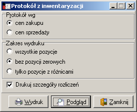 Inwentaryzacja wydruk protokołu - możliwość wydruku analityki rozliczenia różnic W wydruku protokołu z inwentaryzacji została dodana opcja Drukuj szczegóły rozliczeń.