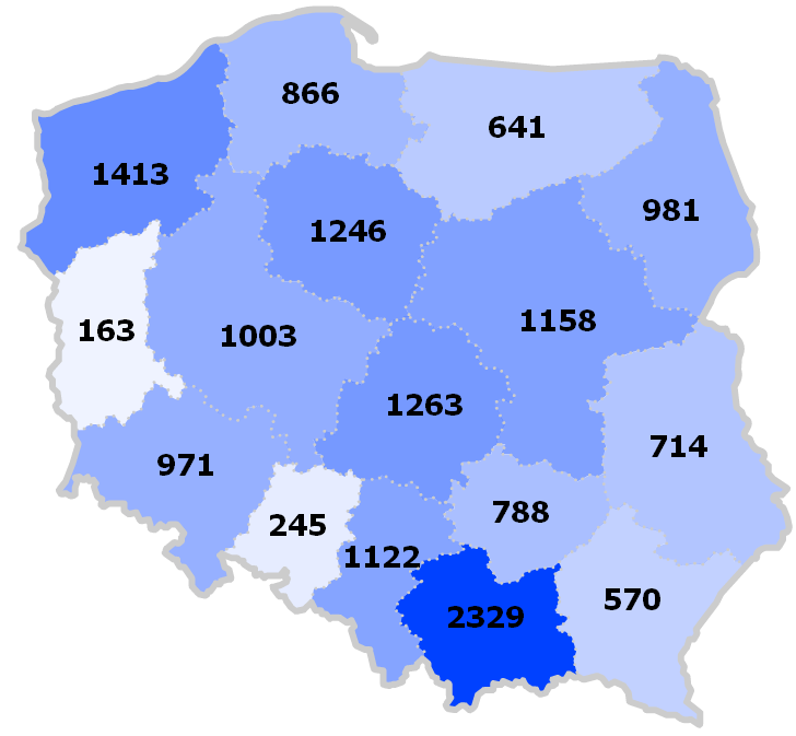 Medialność w regionach Wykres 3.