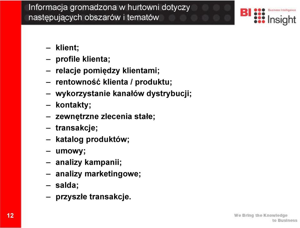 wykorzystanie kanałów dystrybucji; kontakty; zewnętrzne zlecenia stałe; transakcje;