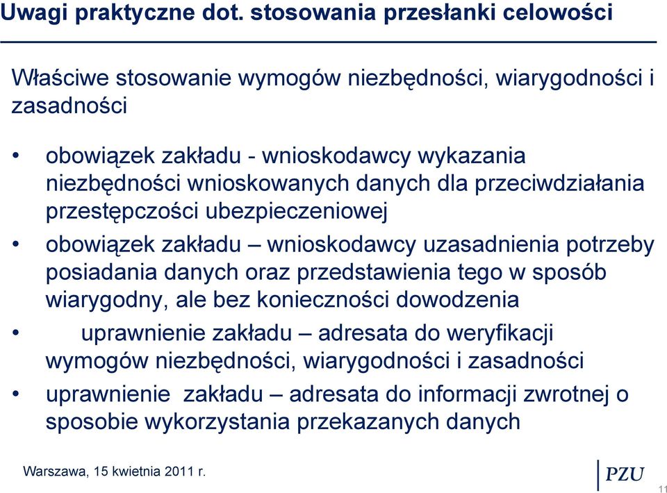 niezbędności wnioskowanych danych dla przeciwdziałania przestępczości ubezpieczeniowej obowiązek zakładu wnioskodawcy uzasadnienia potrzeby