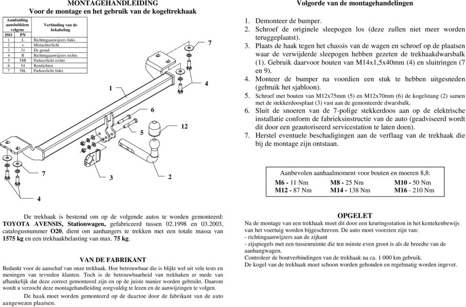 Schroef de originele sleepogen los (deze zullen niet meer worden teruggeplaatst). 3.