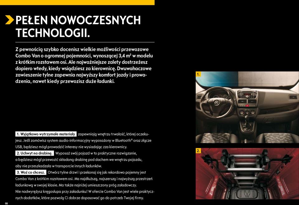 1. 08 1. Wyjątkowo wytrzymałe materiały zapewniają wnętrzu trwałość, której oczekujesz.