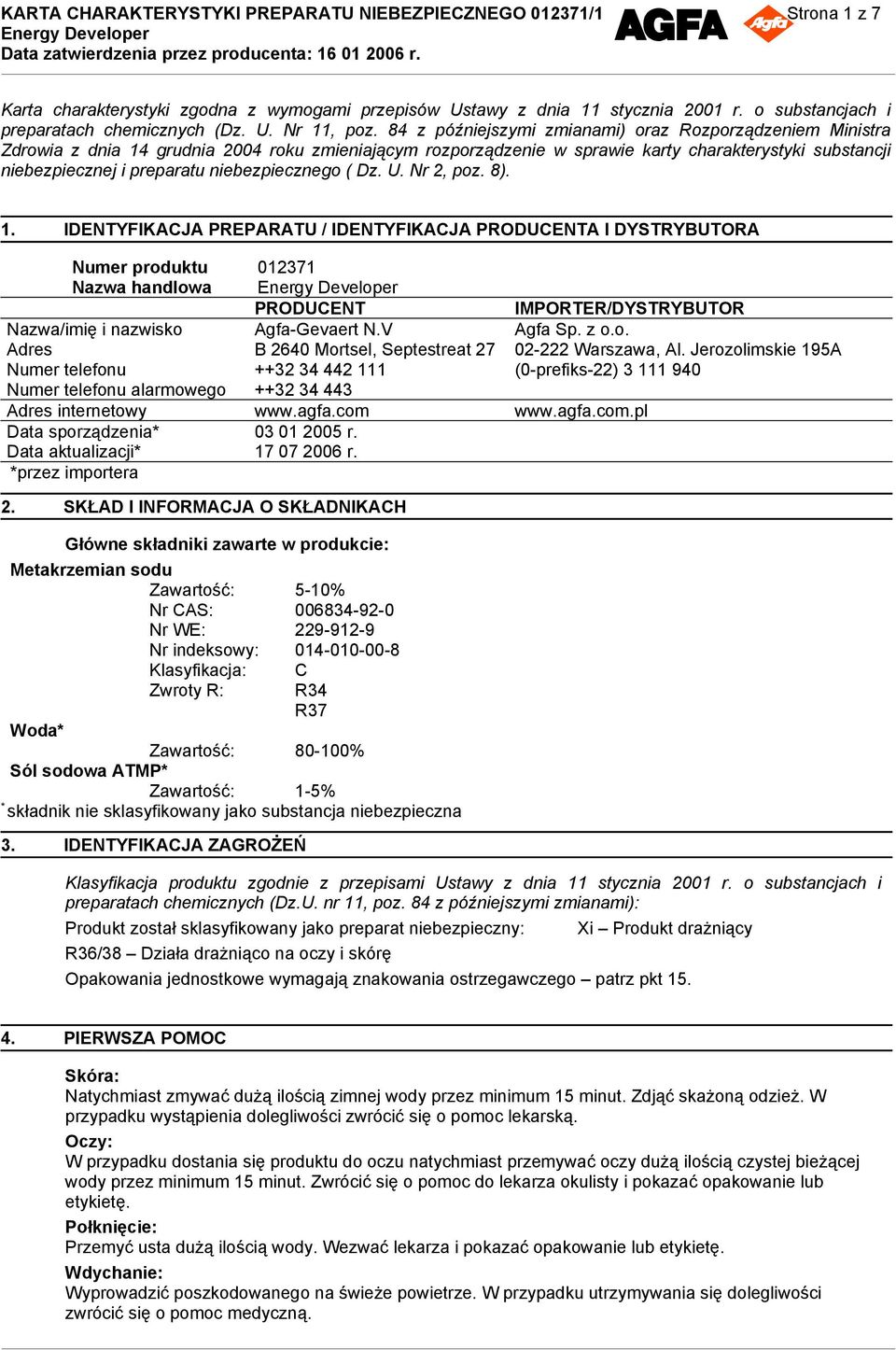 niebezpiecznego ( Dz. U. Nr 2, poz. 8). 1.