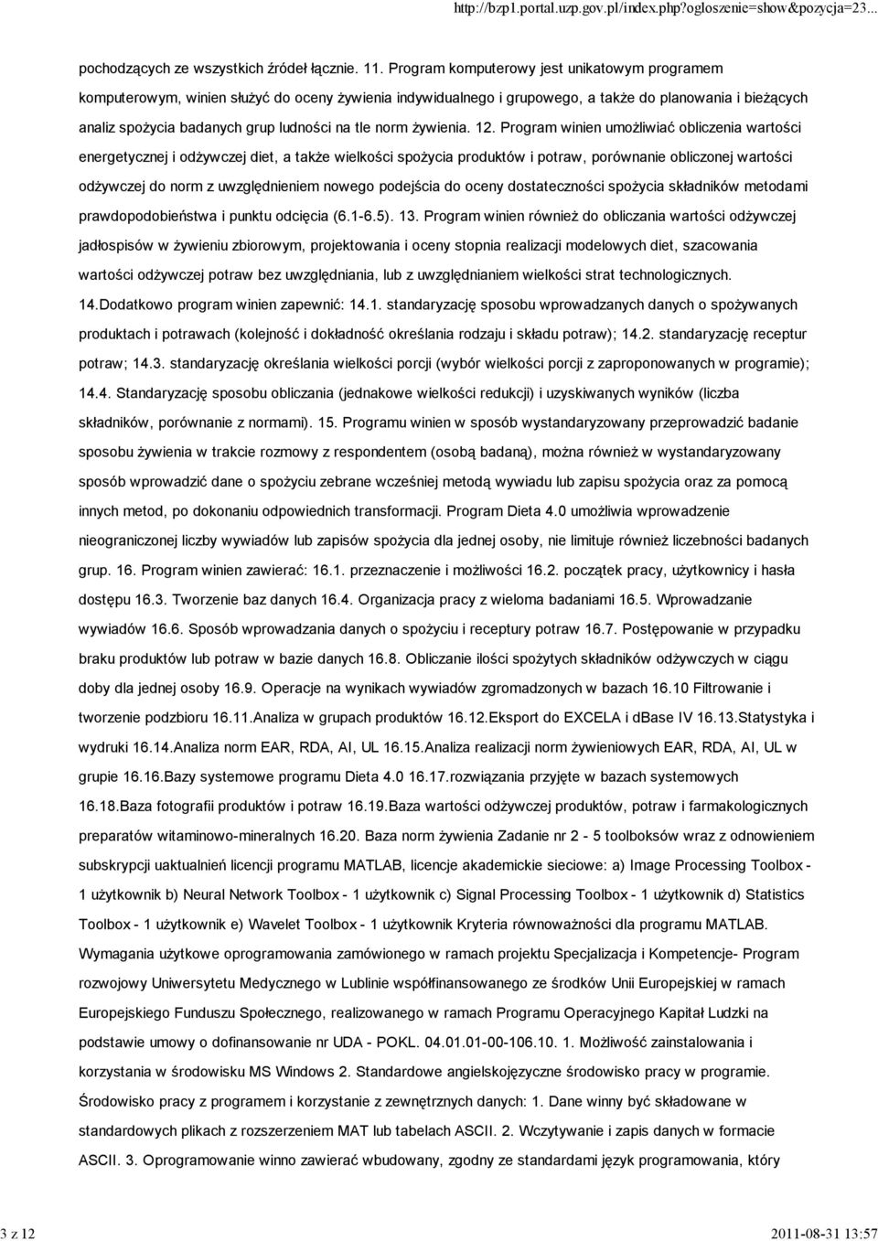 norm żywienia. 12.