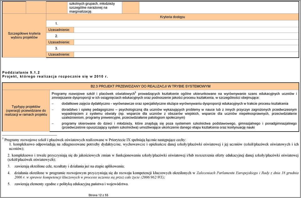 kształcenie ogólne ukierunkowane na wyrównywanie szans edukacyjnych uczniów i zmniejszanie dysproporcji w ich osiągnięciach edukacyjnych oraz podnoszenie jakości procesu kształcenia, w szczególności
